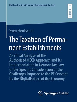cover image of The Taxation of Permanent Establishments